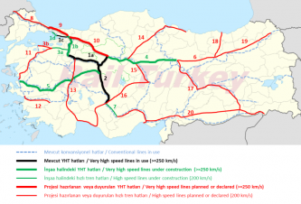 تركيا - خطوط قطار عالية السرعة